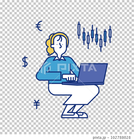 クオンツの職業に就く女性のイラスト 102788028