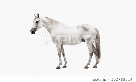 白背景の白馬 白背景の白馬 102788314