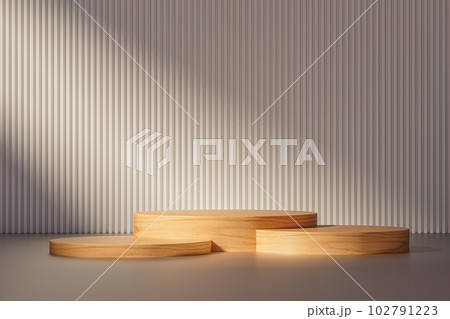 3d presentation background pedestal or dais in room interior illuminated by sunlight 102791223