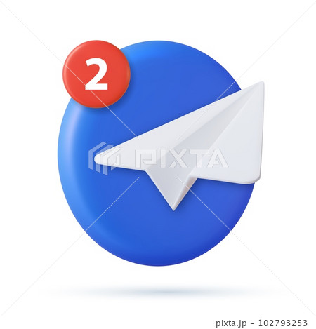 3d Telegram app icon symbols. 102793253