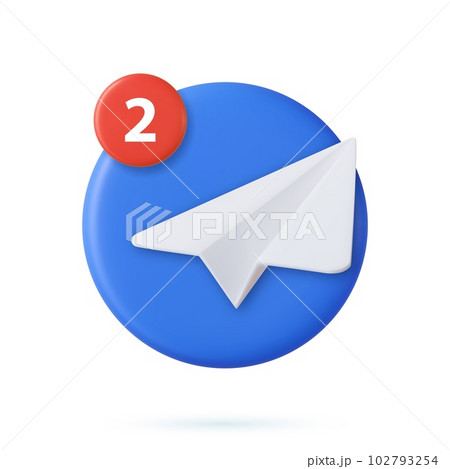 3d Telegram app icon symbols. 102793254