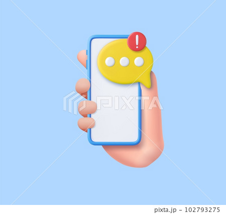 3D speech bubbles on mobile phone 3D speech bubbles on mobile phone 102793275