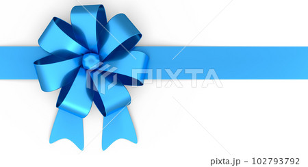 Realistic decorative bow or ribbon for gift box isolated on white background. 102793792