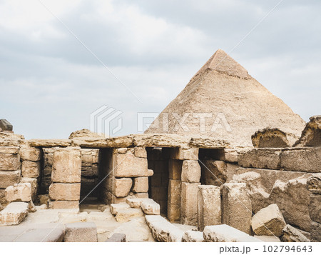 Giza pyramid complex. Vacation and travel concept Giza pyramid complex. Vacation and travel concept 102794643