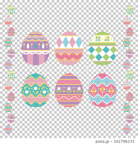 イースターエッグのライン素材 102796235