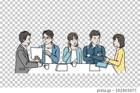 PTA会議をし話し合う人々のイラスト 102803877