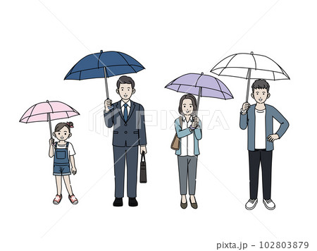 傘をさす人々のイラスト 102803879