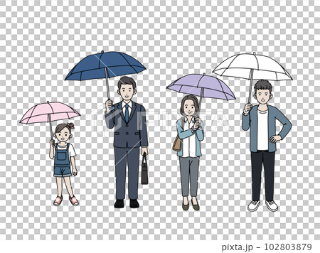 傘をさす人々のイラスト 102803879