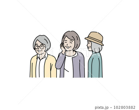 笑顔の表情の高齢者、年配の女性 102803882