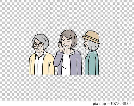 笑顔の表情の高齢者、年配の女性 102803882