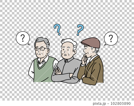 考えたり疑問を持つの高齢者、年配の男性 102803890