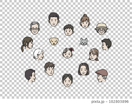 不同年齡的人的臉 102803896
