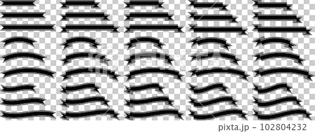 Vector illustration set of monochrome ribbons Vector illustration set of monochrome ribbons 102804232