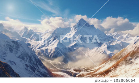 Bright clean white snowy mountain Bright clean white snowy mountain 102806064