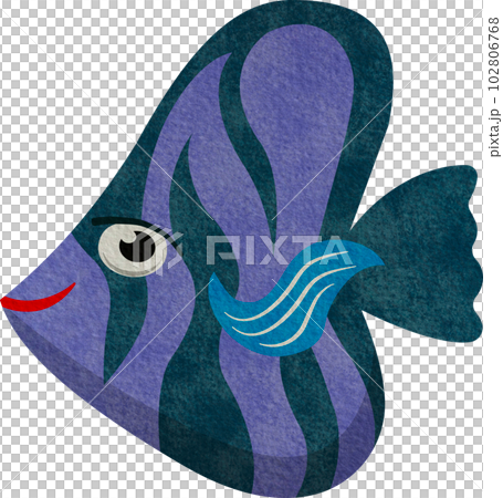 Freshwater angelfish cartoon watercolor 102806768