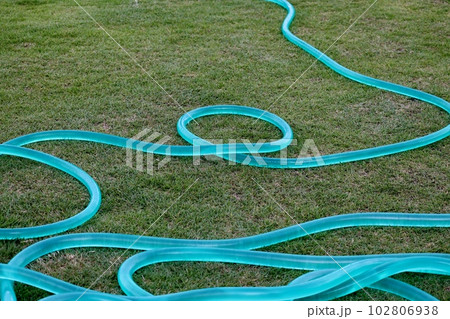 芝生広場にくねくねと水撒き用ホース 芝生広場にくねくねと水撒き用ホース 102806938
