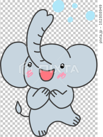 Cute Animal Illustration-Elephant Cute Animal Illustration-Elephant 102808949