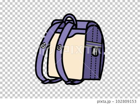 紫色の後ろ向きのランドセルのイラスト 102809153
