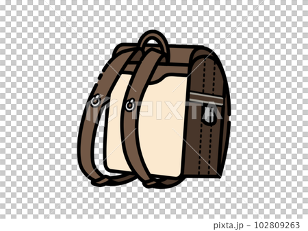 茶色の後ろ向きのランドセルのイラスト 102809263