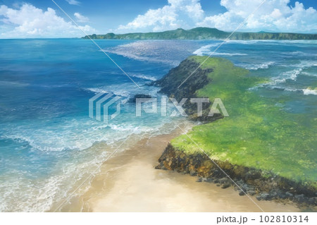 《AI画像》夏のビーチリゾートイメージ 102810314