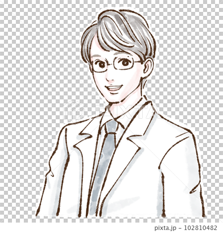 Male in white coat, male, man, person, white coat, suit, doctor, doctor, medical worker, lecturer, teacher, explanation, necktie, nurse 102810482