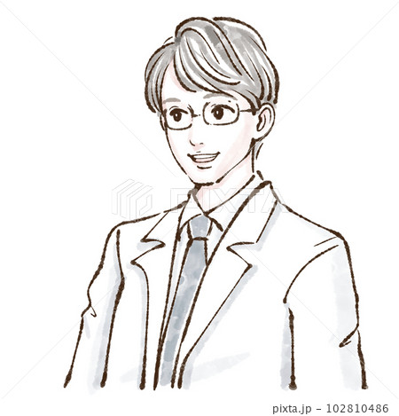 白衣の男性,男性,男,人物,白衣,スーツ,医者,医師,医療従事者,講師,先生,説明,ネクタイ,看護師 102810486