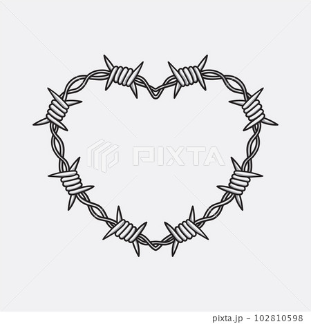 Vector illustration of barbed wire heart 102810598