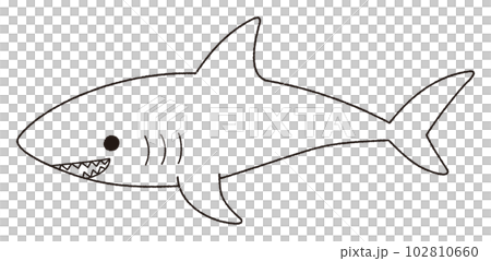サメのベクター線画イラスト 102810660