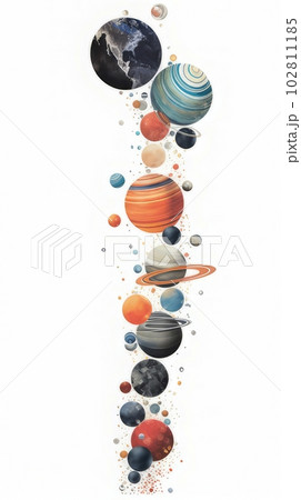 宇宙の惑星のイラスト,Generative AI AI画像 102811185