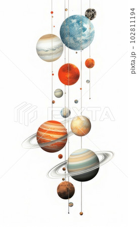 宇宙の惑星のイラスト,Generative AI AI画像 102811194