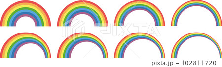 アーチ型の7色の虹のベクターイラストセット 102811720