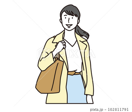 コートを着て歩く女性 コートを着て歩く女性 102811791