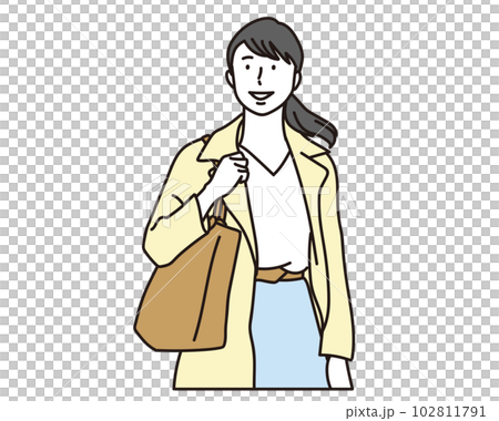 コートを着て歩く女性 コートを着て歩く女性 102811791