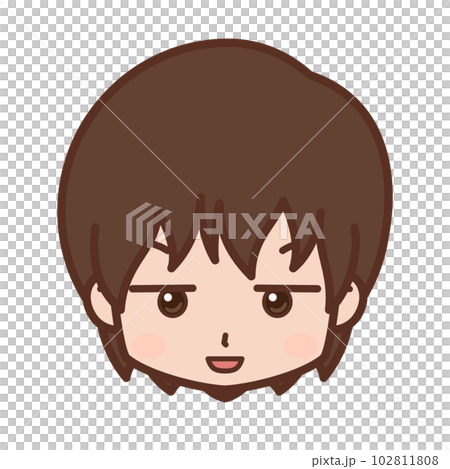 顔・表情アイコン（ジト目・軽蔑・疑惑・呆れる）/男性・若い【6】 102811808