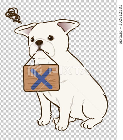 French bulldog with cross mark (white) French bulldog with cross mark (white) 102812381