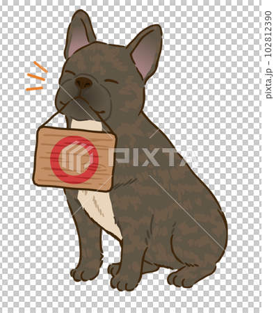 French bulldog (brindle) with a circle mark 102812390