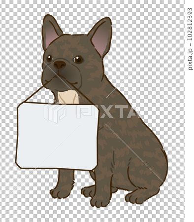 帶有留言板的法國鬥牛犬 (Brindle) 帶有留言板的法國鬥牛犬 (Brindle) 102812393