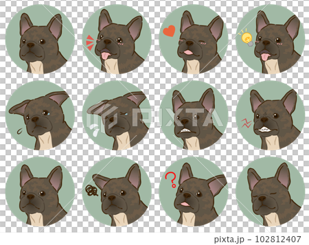 French bulldog facial expression icon set (brindle) French bulldog facial expression icon set (brindle) 102812407