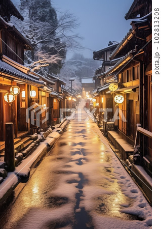 和風の街並み背景イラスト,Generative AI AI画像 102813208