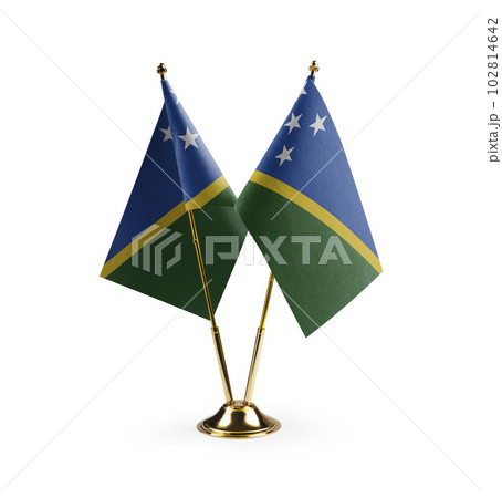 Small national flags of the Solomon on a white background Small national flags of the Solomon on a white background 102814642