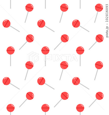 Vector seamless pattern of flat lollipop candy 102816093