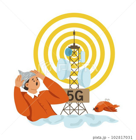 Conspiracy theory of 5g causing illnesses vector Conspiracy theory of 5g causing illnesses vector 102817031