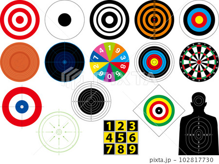 いろいろな種類の的　ターゲットのイラストセット 102817730