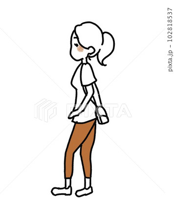 歩く女性イメージ素材 102818537