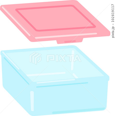 ガラス製の四角い食品保存容器 102819117