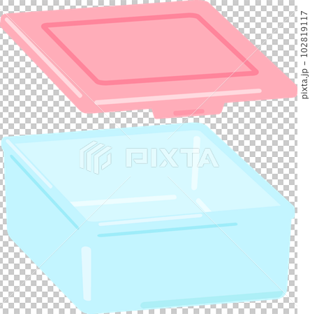 ガラス製の四角い食品保存容器 102819117