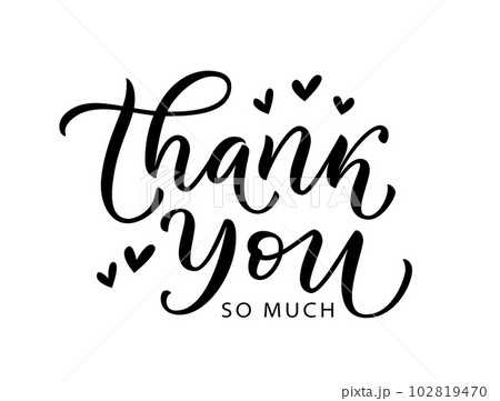 THANK YOU SO MUCH card. Vector text. Giveのイラスト素材