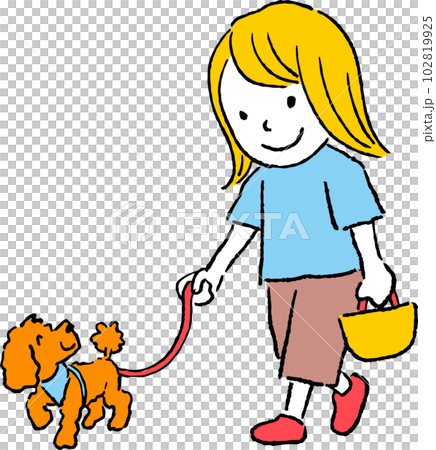 Child and dog Fun walk 102819925