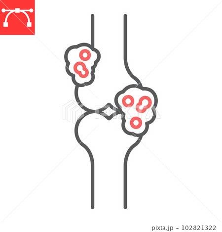Bone cancer line icon, oncology and medicine, osteogenic sarcoma vector icon, vector graphics, editable stroke outline sign, eps 10. 102821322