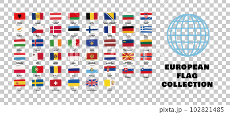 可愛いヨーロッパの国旗一覧 102821485